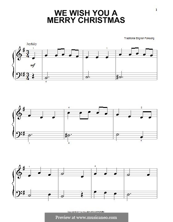 We Wish You a Merry Christmas, for Piano: Для одного исполнителя by folklore