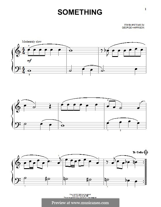 Something (The Beatles): Для фортепиано by George Harrison