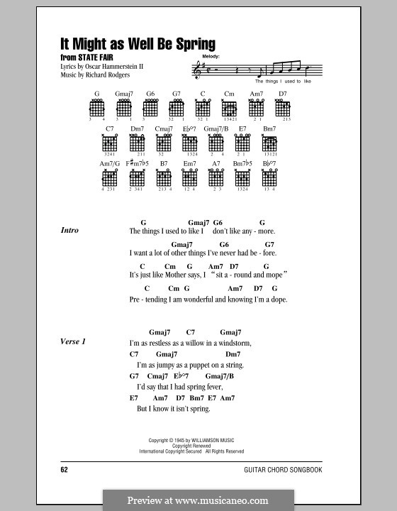 It Might as Well Be Spring: Текст, аккорды by Richard Rodgers