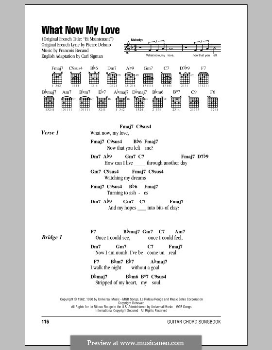 What Now My Love: Текст, аккорды by Gilbert Becaud