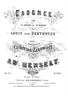 Каденция к Концерту для фортепиано с оркестром No.3 Бетховена: Каденция к Концерту для фортепиано с оркестром No.3 Бетховена by Адольф фон Хенсельт