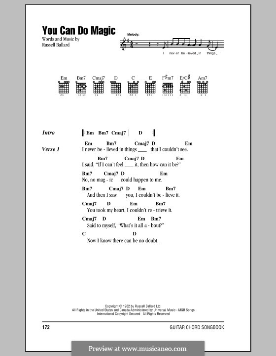 You Can Do Magic (America): Текст, аккорды by Russell Ballard