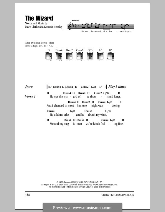 The Wizard (Mark Clarke): Текст, аккорды by Kenneth Hensley