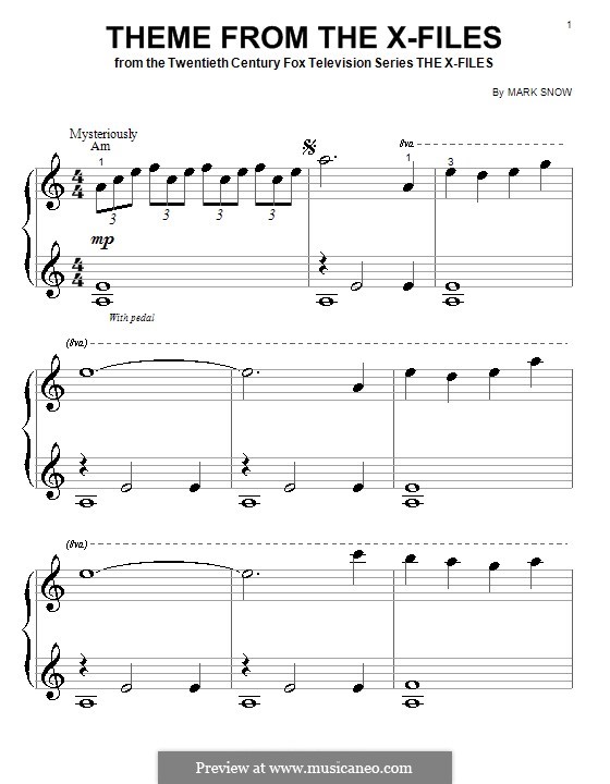 Theme from The X Files: Для фортепиано by Mark Snow