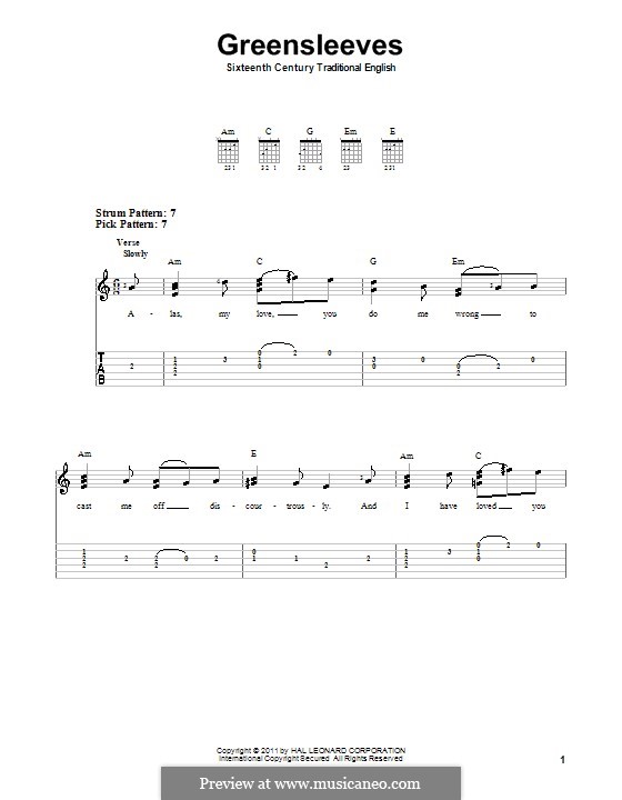 One instrument version: For easy guitar with tab by folklore