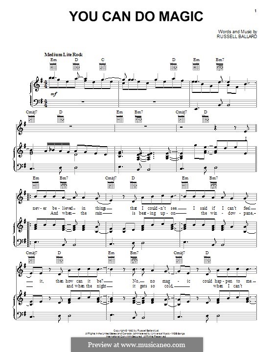 You Can Do Magic (America): Для голоса и фортепиано (или гитары) by Russell Ballard