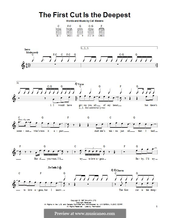The First Cut Is the Deepest: Для гитары by Cat Stevens