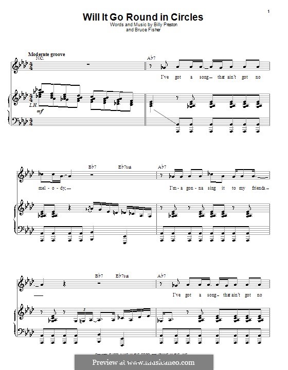 Will It Go Round in Circles (Billy Preston): Для голоса и фортепиано by Bruce Fisher