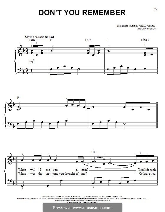 Don't You Remember: Для начинающего пианиста by Adele, Daniel Wilson