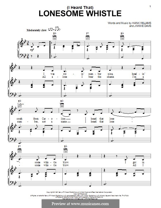 (I Heard That) Lonesome Whistle: Для голоса и фортепиано (или гитары) by Hank Williams, Jimmie Davis