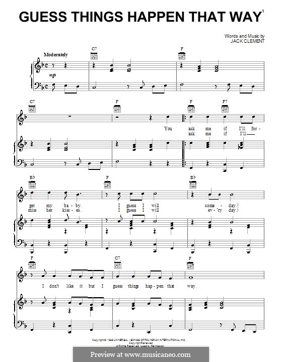 Guess Things Happen That Way (Johnny Cash): Для голоса и фортепиано (или гитары) by Jack Clement