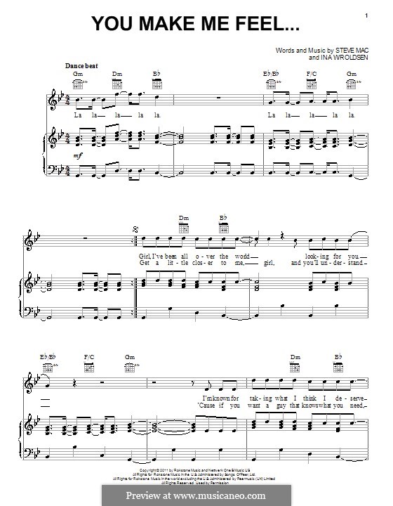 You Make Me Feel... (Cobra Starship): Для голоса и фортепиано (или гитары) by Ina Wroldsen, Steve Mac