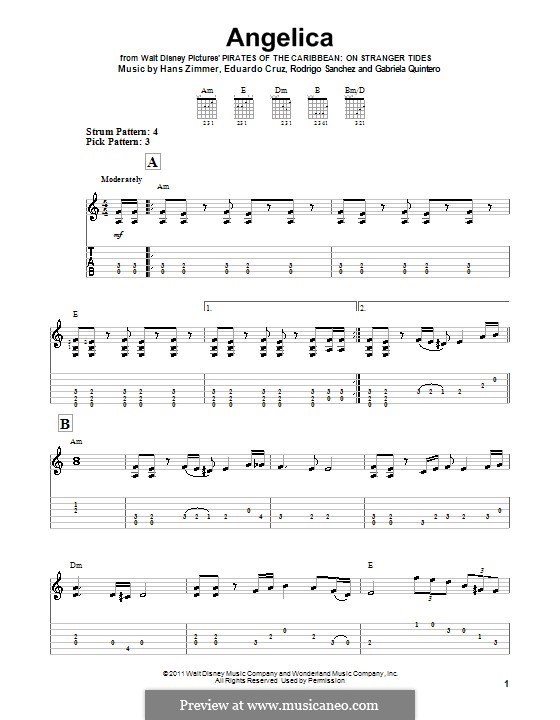 Angelica: Для гитары (очень легкая версия) by Eduardo Cruz, Gabriela Quintero, Rodrigo Sánchez