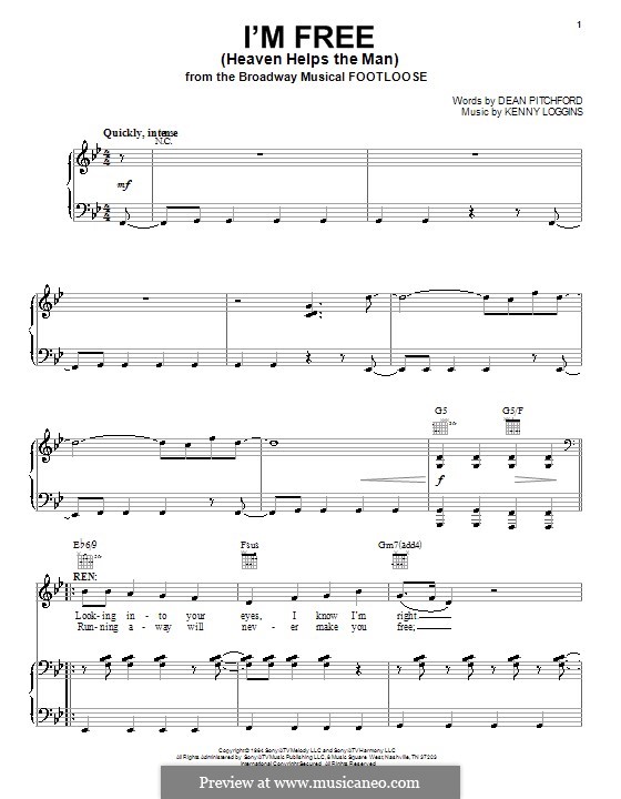 I'm Free (Heaven Helps the Man): Для голоса и фортепиано (или гитары) by Tom Snow