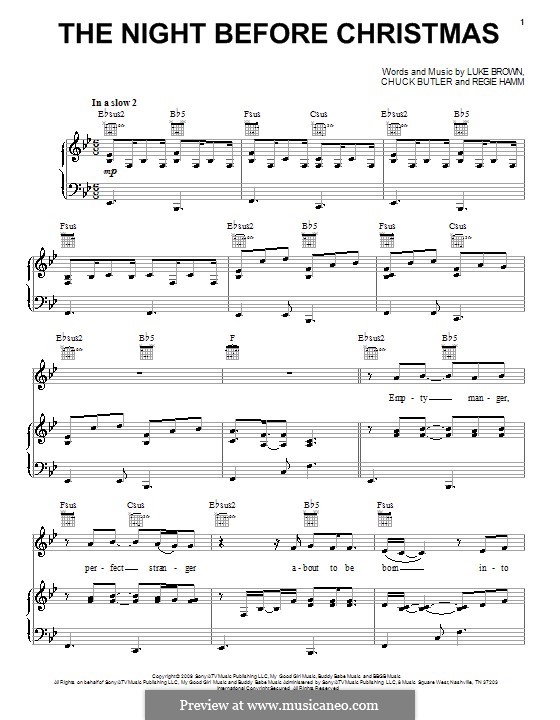 The Night Before Christmas (Luke Brown): Для голоса и фортепиано (или гитары) by Chuck Butler, Regie Hamm