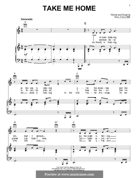 Take Me Home (Celtic Thunder): Для голоса и фортепиано (или гитары) by Phil Coulter