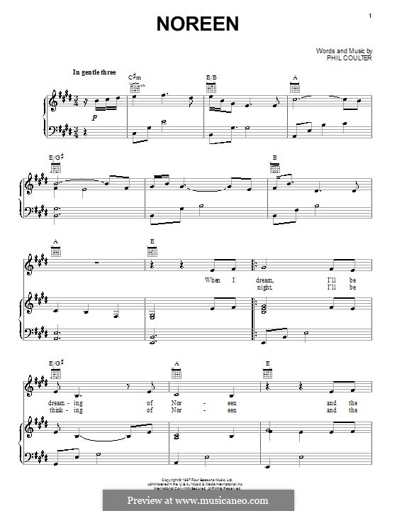 Noreen (Celtic Thunder): Для голоса и фортепиано (или гитары) by Phil Coulter