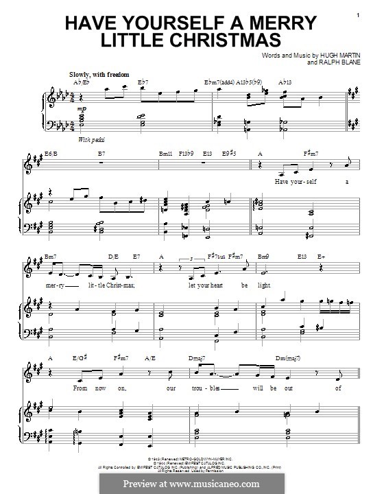 Vocal version: Для голоса и фортепиано (Michael Buble) by Hugh Martin, Ralph Blane