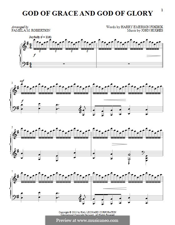 God of Grace and God of Glory: Для фортепиано by John Hughes