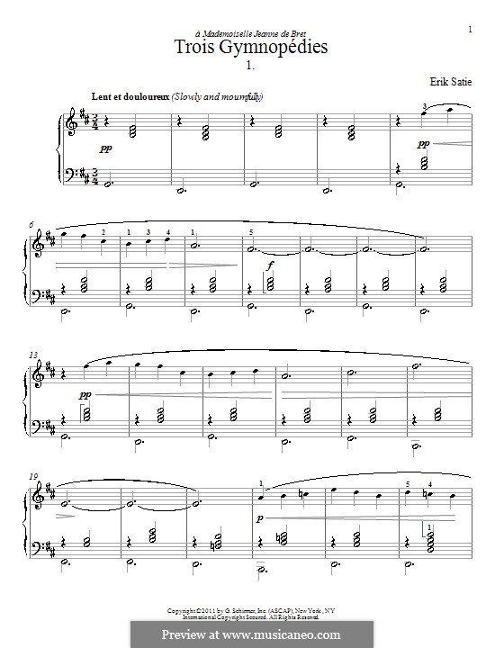No.1: Для фортепиано by Эрик Сати
