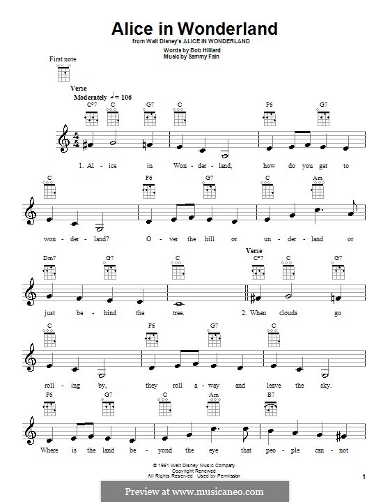 Alice in Wonderland (Bill Evans): Для укулеле by Bob Hilliard, Sammy Fain