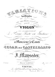 Вариации на оригинальную тему для скрипки и фортепиано (или гитары), Op.45: Вариации на оригинальную тему для скрипки и фортепиано (или гитары) by Йозеф Майзедер