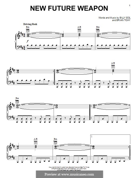 New Future Weapon (Billy Idol): Для голоса и фортепиано (или гитары) by Brian Tichy