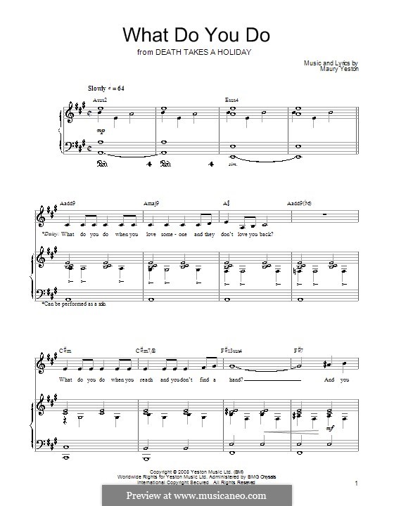 What Do You Do: Для голоса и фортепиано (или гитары) by Maury Yeston