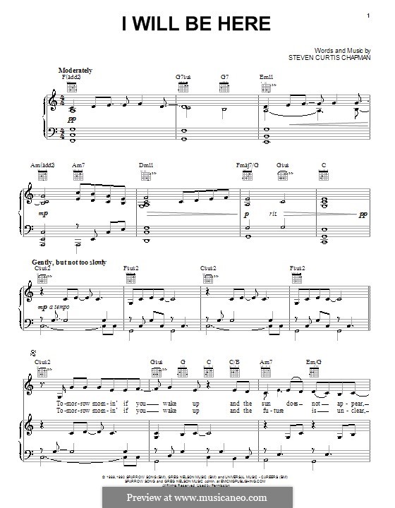 I Will Be Here: Для голоса и фортепиано (или гитары) by Steven Curtis Chapman