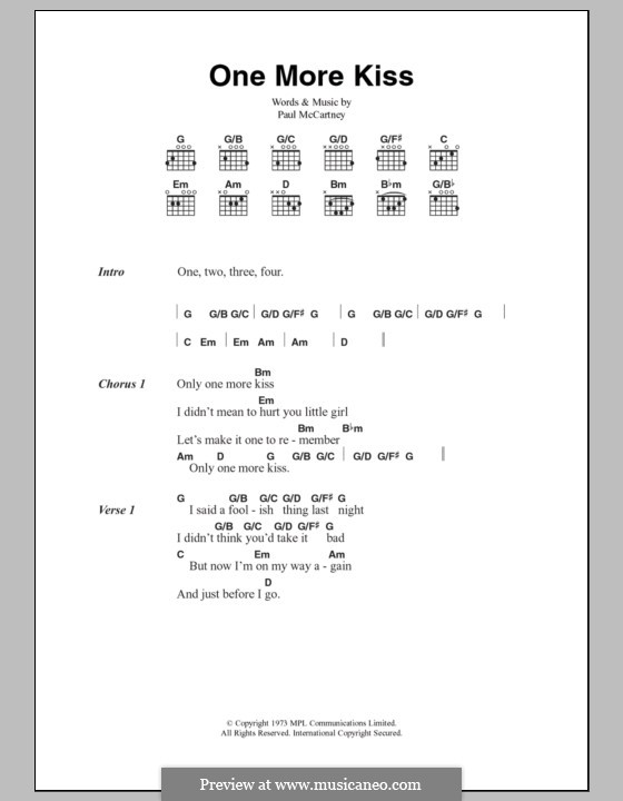 One More Kiss: Текст, аккорды by Paul McCartney