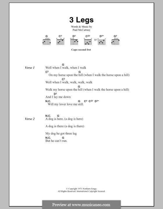 3 Legs: Текст, аккорды by Paul McCartney