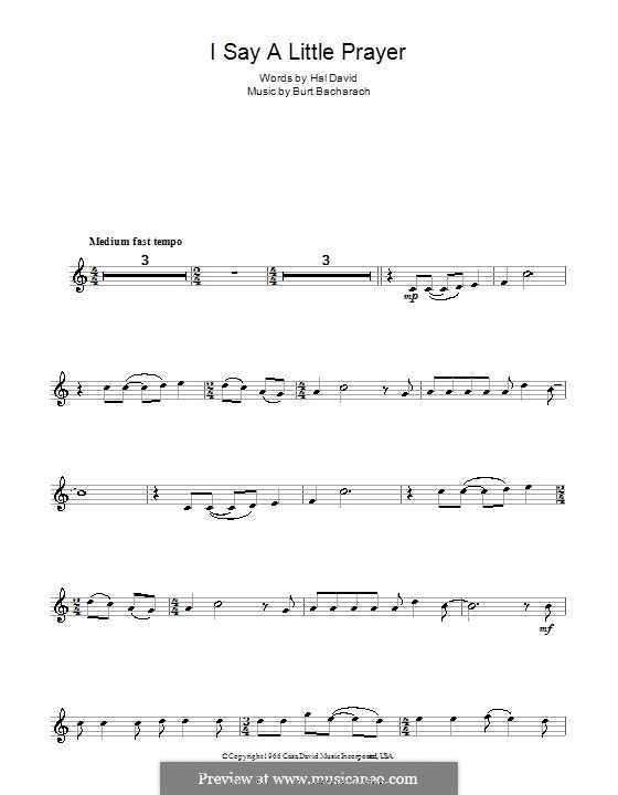 I Say a Little Prayer: Для тенорового саксофона by Burt Bacharach