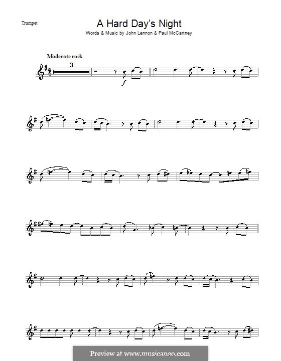 A Hard Day's Night (The Beatles): Для трубы by John Lennon, Paul McCartney