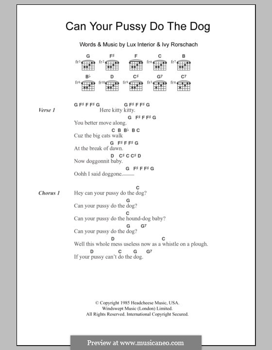 Can Your Pussy Do the Dog? (The Cramps): Текст, аккорды by Ivy Rorschach, Lux Interior
