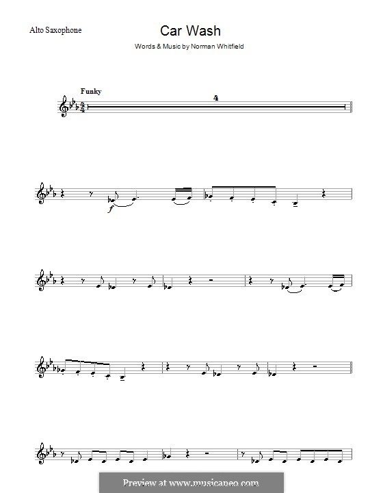 Car Wash (Rose Royce): Для альтового саксофона by Norman J. Whitfield