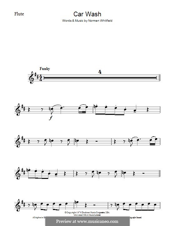 Car Wash (Rose Royce): Для флейты by Norman J. Whitfield