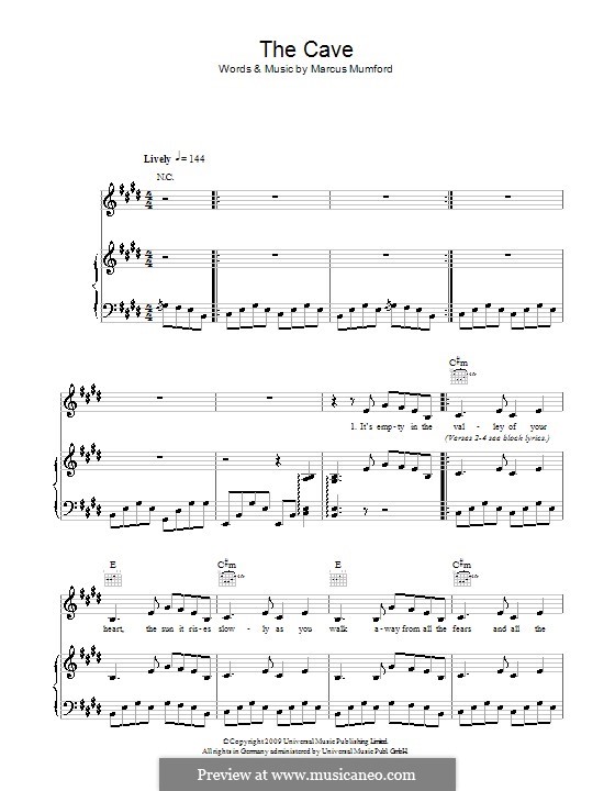 The Cave (Mumford & Sons): Для голоса и фортепиано (или гитары) by Marcus Mumford