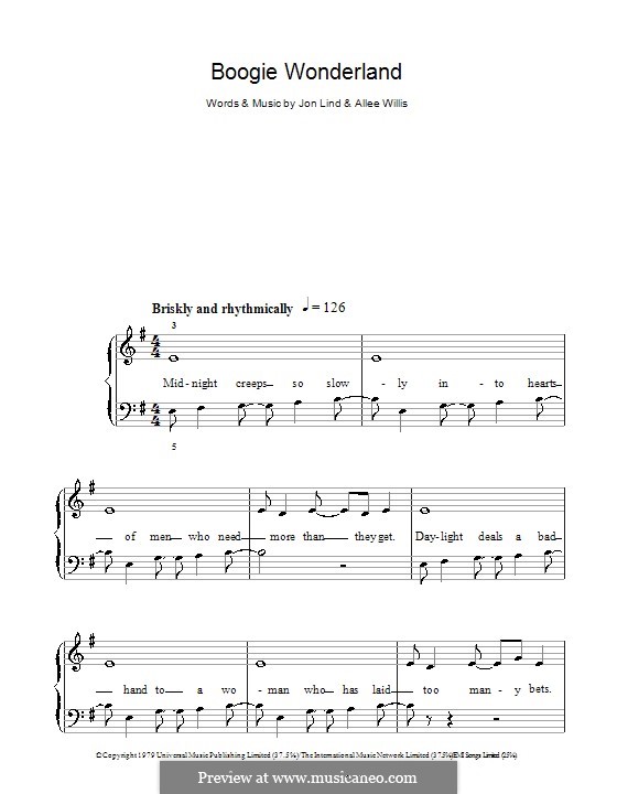 Boogie Wonderland (Earth, Wind and Fire): Для фортепиано (легкий уровень) by John Lind, Allee Willis