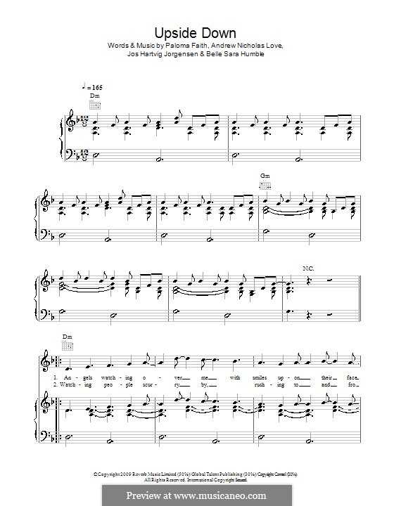 Upside Down: Для голоса и фортепиано (или гитары) by Andrew Nicholas Love, Belle Sara Humble, Jos Hartvig Jorgensen, Paloma Faith