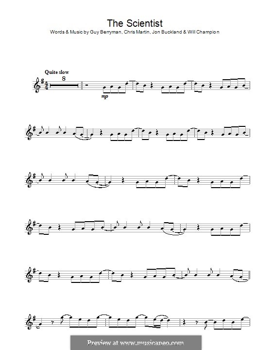 The Scientist (Coldplay): Для кларнета by Chris Martin, Guy Berryman, Jonny Buckland, Will Champion