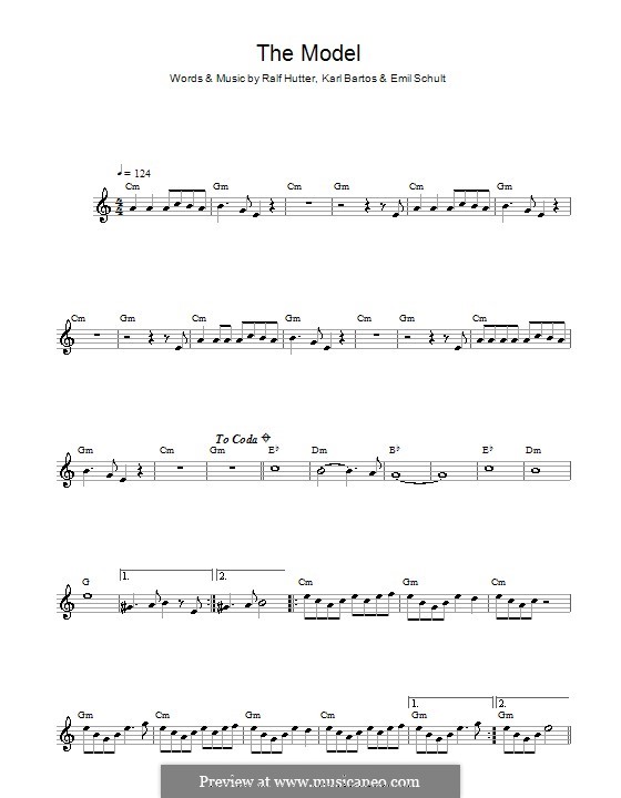 The Model (Kraftwerk): Для саксофона by Emil Schult, Karl Bartos, Ralf Hütter