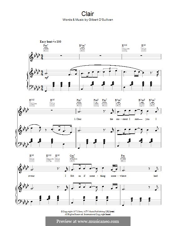 Clair: Для голоса и фортепиано (или гитары) by Gilbert O'Sullivan
