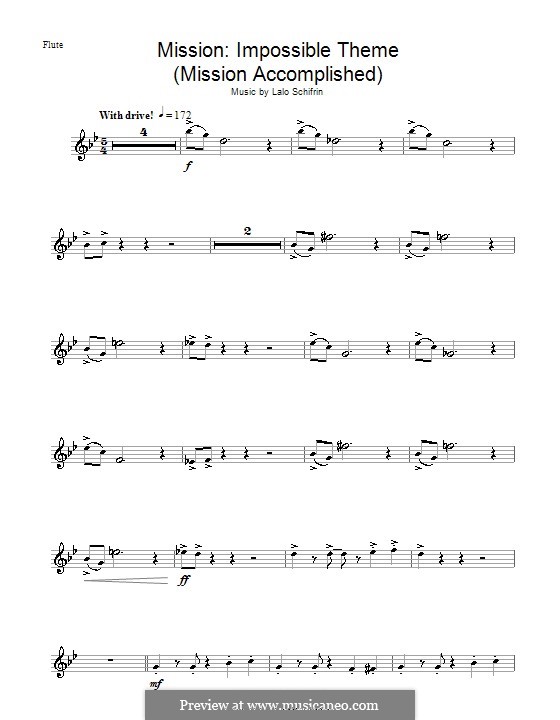 Mission: Impossible Theme (Mission Accomplished): Для флейты by Lalo Schifrin
