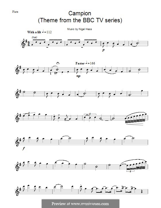 Campion (Theme from the BBC TV series): Для флейты by Nigel Hess