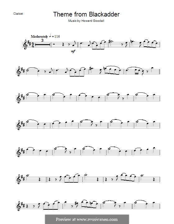 Theme from Blackadder: Для кларнета by Howard Goodall