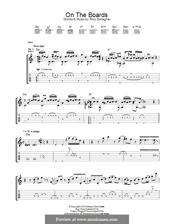 On the Boards: Гитарная табулатура by Rory Gallagher