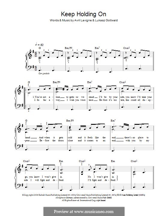 Keep Holding On: Для начинающего пианиста by Avril Lavigne, Lukas Gottwald