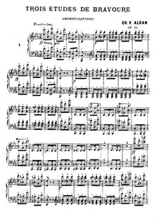 Trois improvisations dans le style brilliant (Trois études de bravoure), Op.12: Этюд No.1 (Престиссимо) by Шарль Валантен Алькан