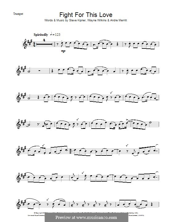 Fight for This Love (Cheryl Cole): Для трубы by Andre Merritt, Stephen Alan Kipner, Wayne Wilkins