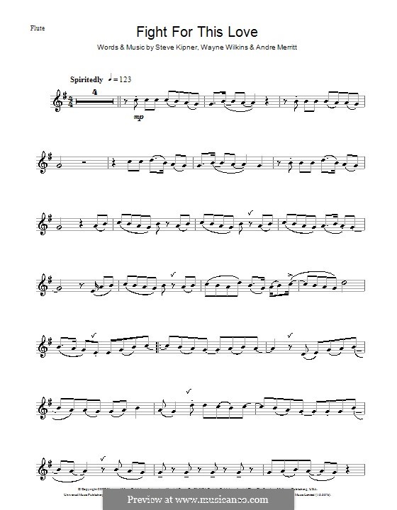 Fight for This Love (Cheryl Cole): Для флейты by Andre Merritt, Stephen Alan Kipner, Wayne Wilkins
